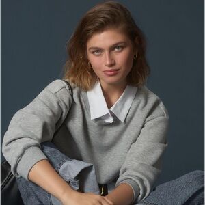 NWT Maeve By Anthropologie Layered Oversized Twofer Sweatshirt XSmall